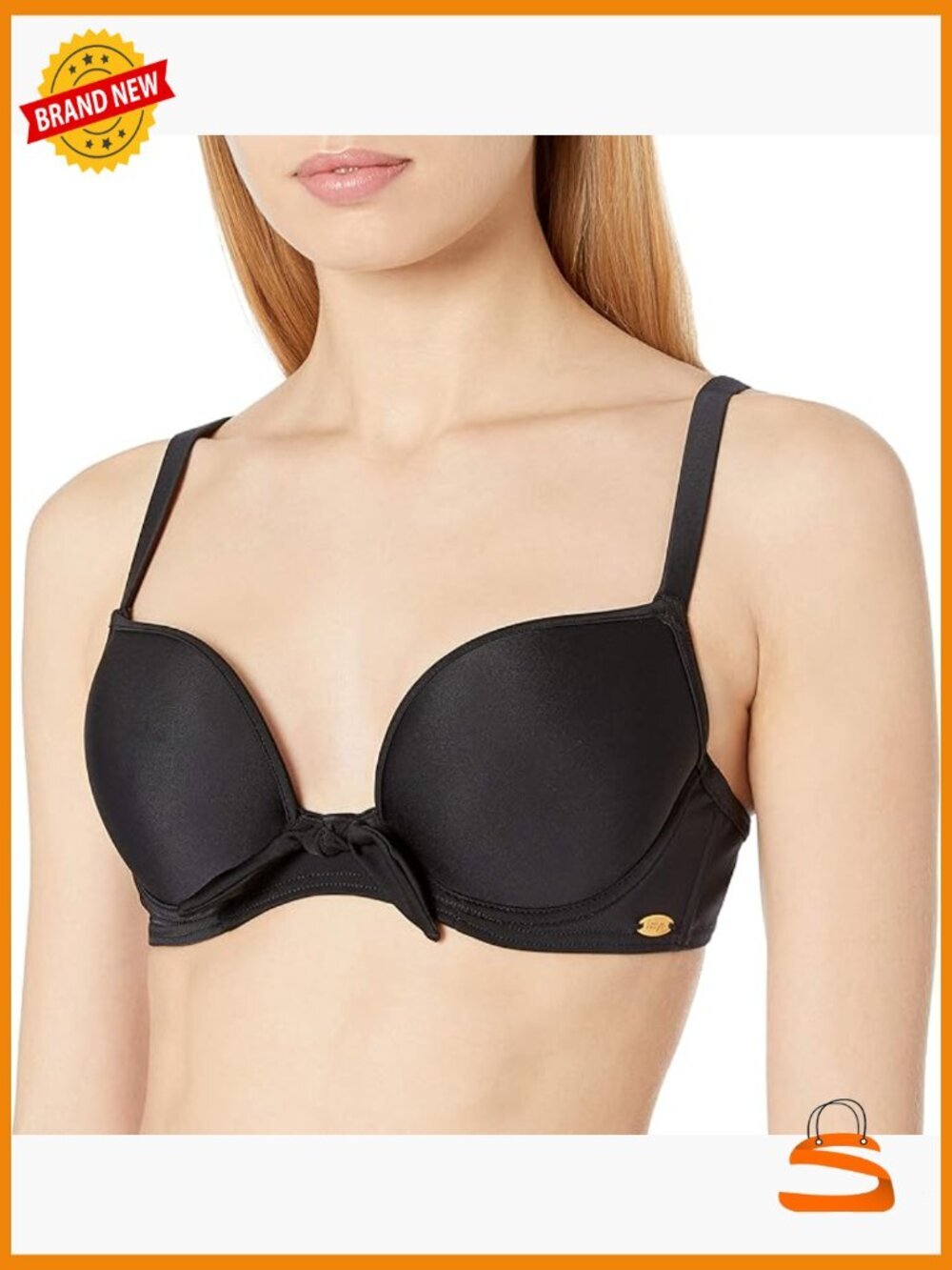 Bra-Sized Underwire Bikini Top 32DD Foam Lined Adjustable Straps